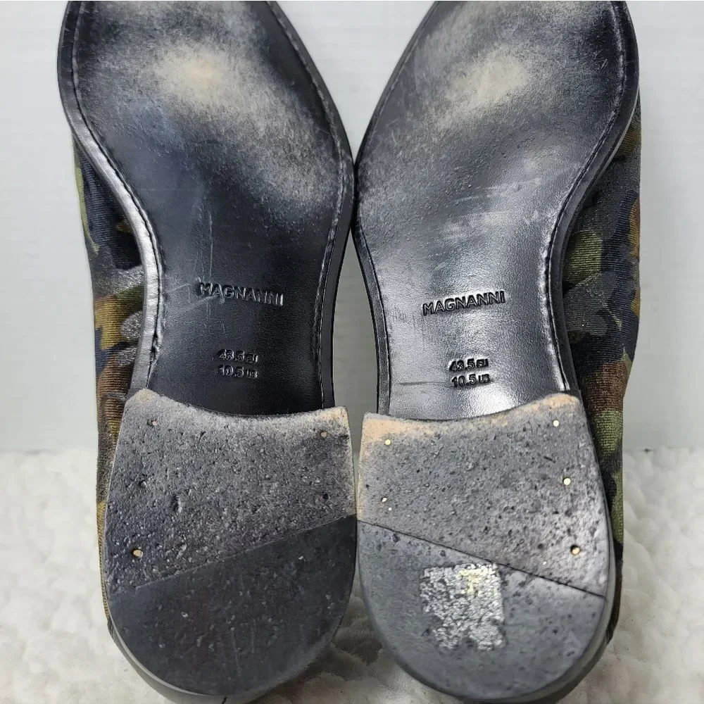 Magnanni Jareth Slip On Loafers 10.5 Men's  Green Camo Suede Dress Shoes Spain.